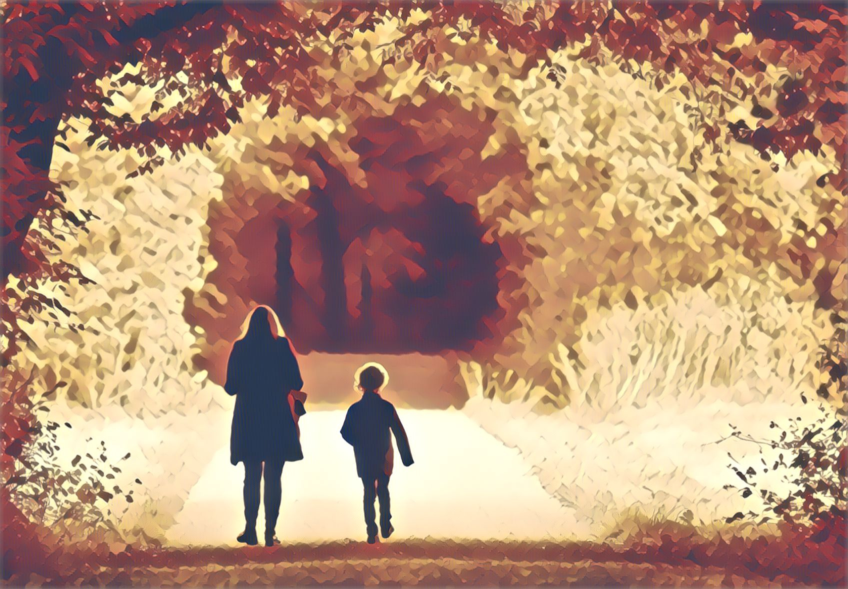 woman walking on a straight clear path