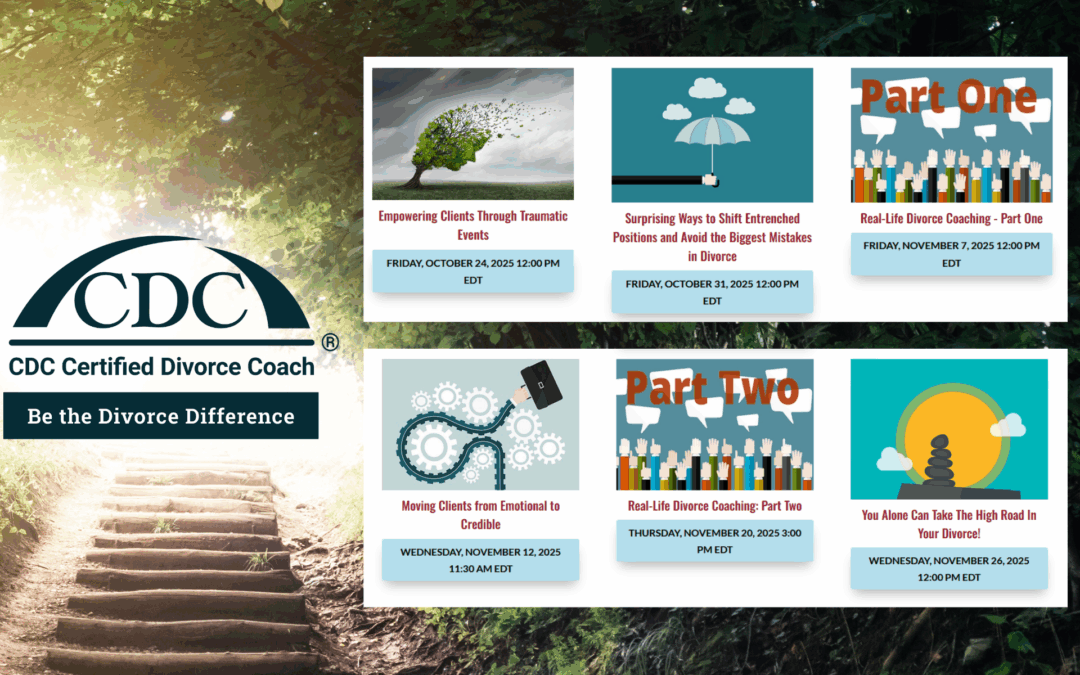 Join Our Upcoming Masterclass Sessions To Discuss the Impact of a CDC Divorce Coach®