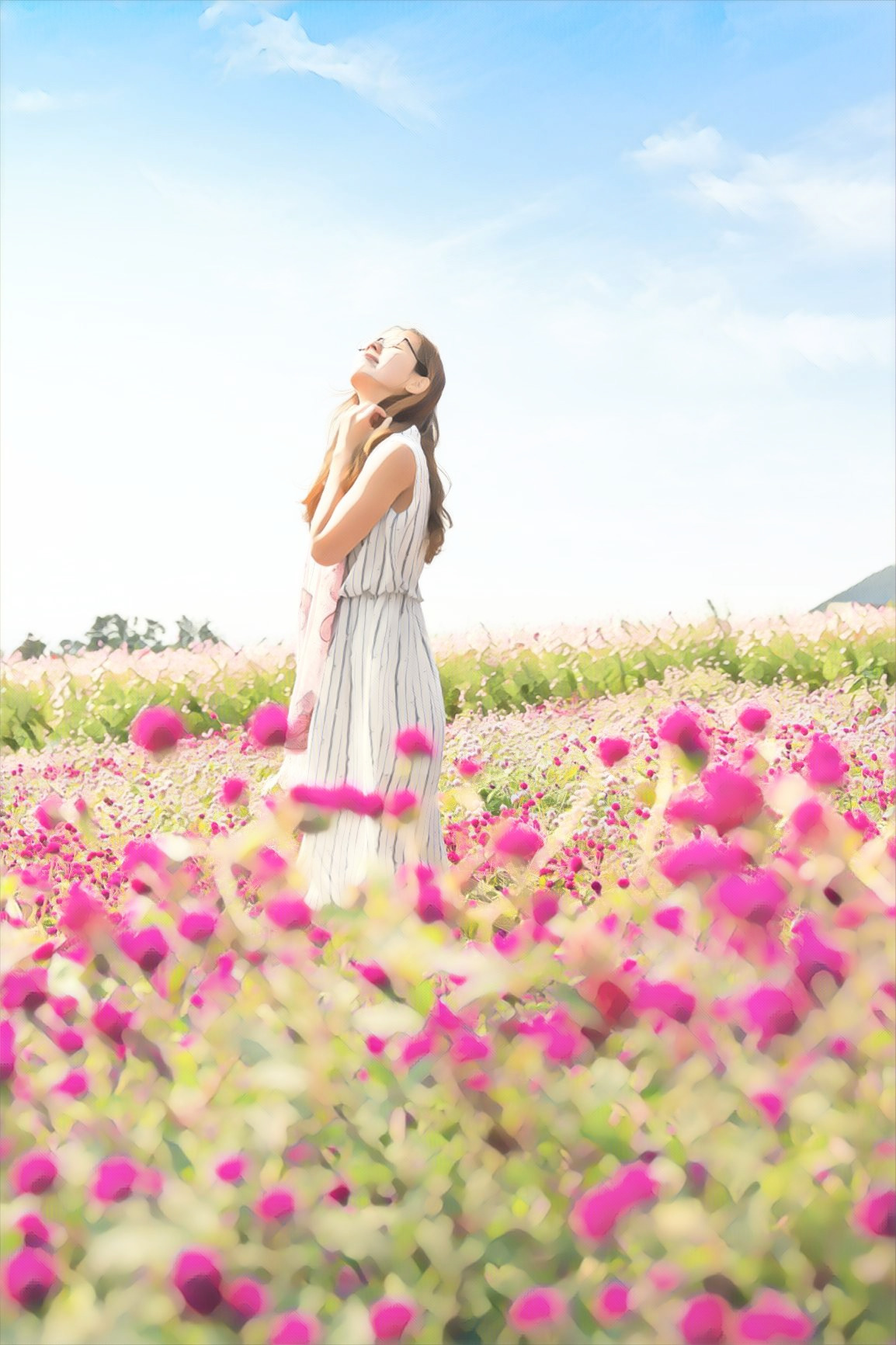 woman walking on a straight clear path